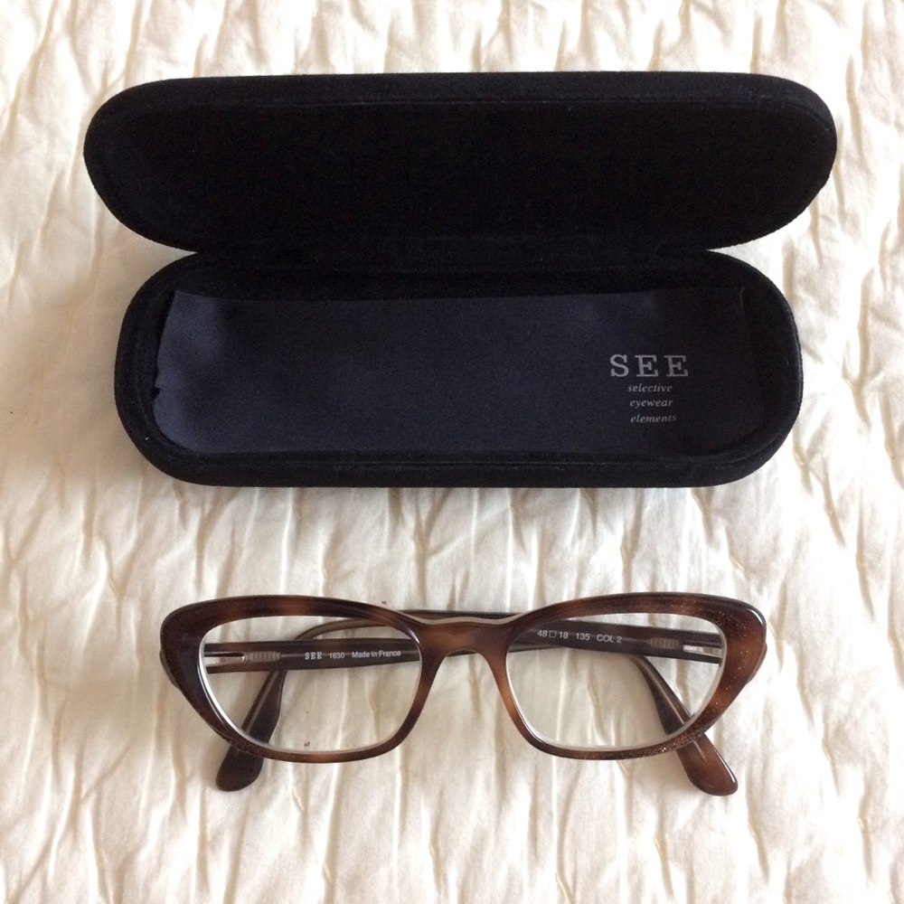 See Cat-Eye Full Rim Eyeglass Frame Made In France View 2